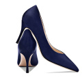 2019 High Heel Stiletto Women's Pumps Blue Silk x19-c134C Ladies Women custom Office business Dress Shoes Heels For Lady